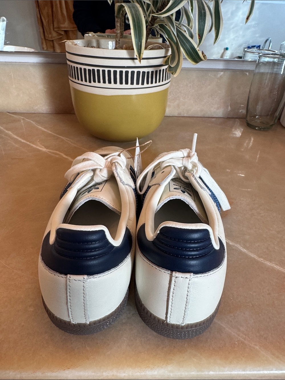 adidas Samba Shoes - White and Navy - Picture 5 of 8